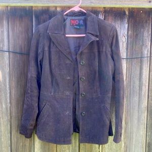 Moda Brown suede/leather blazer. Small.